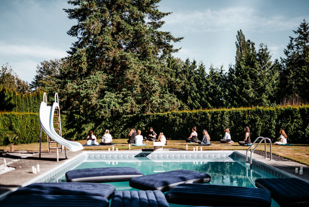 Meditation experience in nature, inviting stillness and deep relaxation