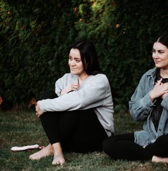 Outdoor meditation journey Guests connecting, opening their hearts